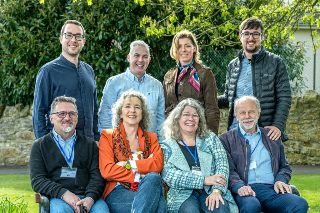 The new board with the outgoing board – back row L-R – Thorsten Wohleser (AT), Shane Smyth (IE), Maria Črnac Rocco (HR) and Evelin Koev (BG). Front row L-R Tibi Rotaru (RO), Annigje Kruytbosch (NL), Mette Sørensen (DK) and Miha Ješe (SL) – pic Uli Fielitz